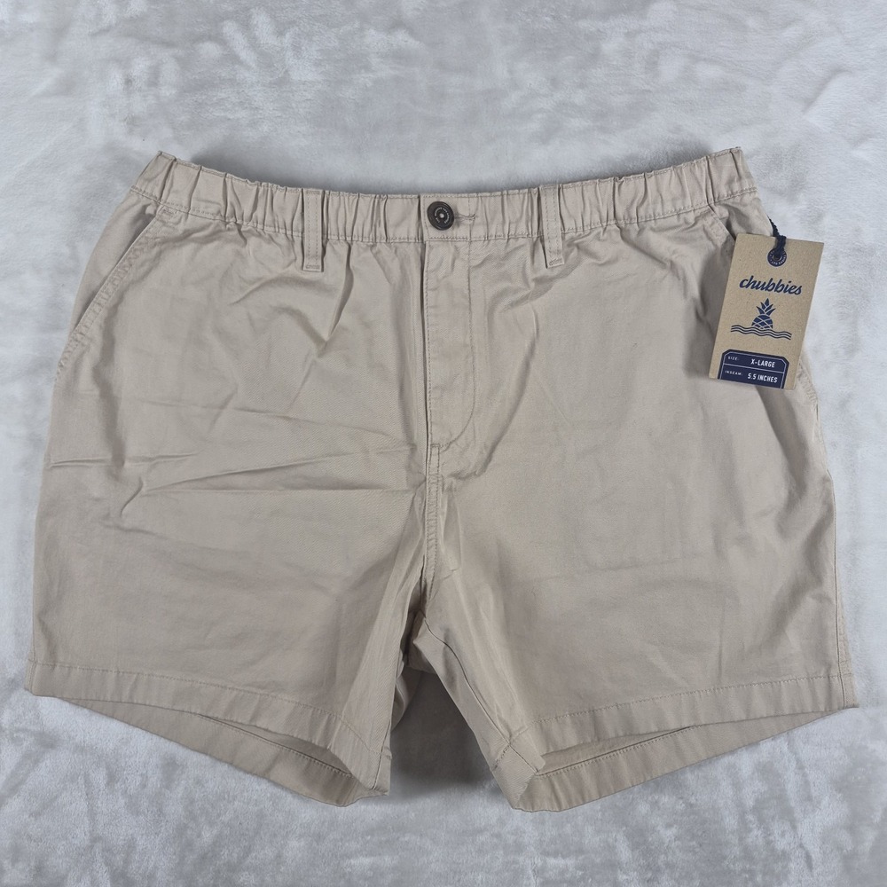 Chubbies The Khakinators Shorts Men's XL Beige 5.5" Inseam Stretch‎ Twill NWT